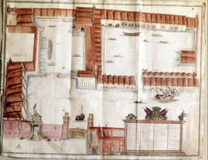 Kort over Venedigs Arsenal i 1580. af Italian School