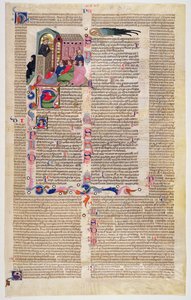 Marlay Cutting IT.11: Blad med miniature fra Gratians Decretum, der viser en munk, der prædiker for en menighed af mænd og kvinder af Italian School
