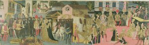 Ægteskabsceremoni malet på cassone-panel, Florentine School, ca. 1430 af Italian School
