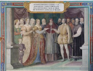 Ægteskab mellem Ottavio Farnese og Margaret af Østrig, datter af Charles V, af pave Paul III Farnese af Italian School