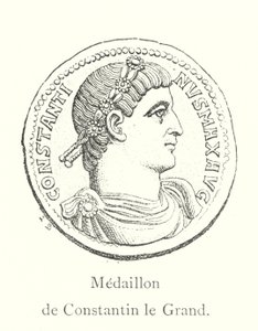 Medaljon af Konstantin den Store (gravering) af Italian School