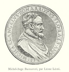 Michel-Ange Buonarroti af Leone Leoni (gravering) af Italian School