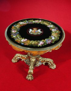Mikromosaikbord med Norfolk og Leveson-Gower våbenskjolde, 1847 (træ, metal og mikromosaik)