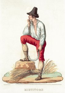 Mietitore (farvet gravering) af Italian School