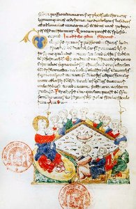 Ms 364 Den sidste nadver, fra Breviary of Monte Cassino (vellum) af Italian School
