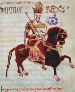 Ms 4 Ridesportræt af Pepin (ca. 773-810) konge af Italien, 1023 af Italian School