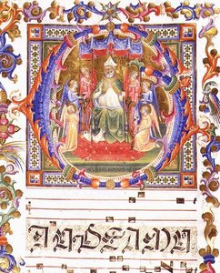 Ms 557 f.35v Historikeret initial 