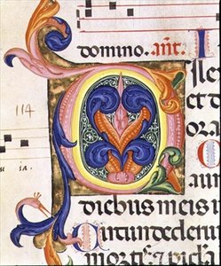 Ms 559 f.206v Historikeret initial 