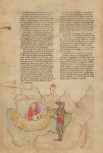 Fr 343 fol.32v Det hvide skib kommer for at redde Percival, fra Queste del Saint Graal, ca. 1380-85 af Italian School