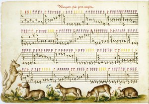 Nodeblad fra komposition af Meser Vincenzo Capirola komponeret af Vincenzo Capirola (1474-1548) af Italian School