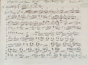 Partitur til Poliuto af Donizetti (blæk på papir) af Italian School