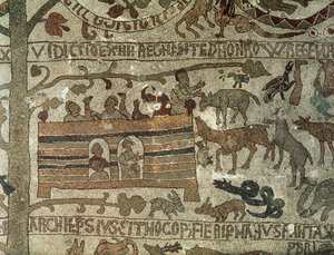 Noahs Ark, 1166 (mosaik) af Italian School