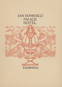Side fra brochure for San Domenico Palace Hotel, Taormina (litografi) af Italian School