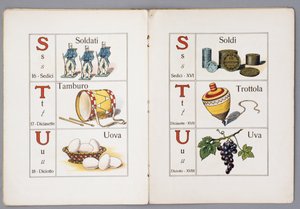 Sider af Per il Mondo piccino ABC figurato (Til børns verden, illustreret ABC) af Italian School