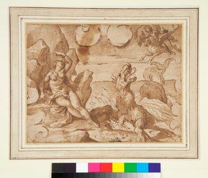 Perseus redder Andromeda af Italian School