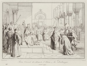 Pietro Orseolo II undertrykker Istrien og Dalmatien, 997 (gravering) af Italian School