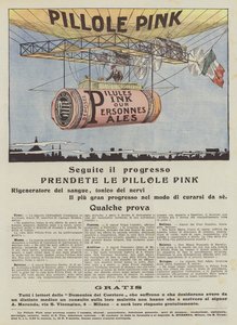 Lyserøde piller (farvelitografi) af Italian School