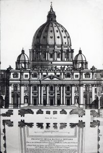 Plan over St. Peters, Rom, indgraveret af Alessandro Specchi af Italian School