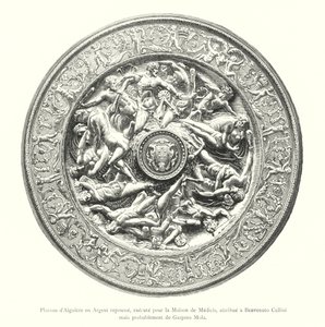 Ewer-bakke i frastødt sølv, udført for House of Medici, tilskrevet Benvenuto Cellini, men sandsynligvis af Gaspero Mola (gravering) af Italian School