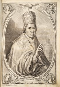 Pave Clemens XI, pub. 1717 (gravering) af Italian School