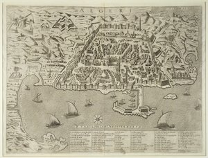 Havn og by i Algier, ca. 1572 af Italian School
