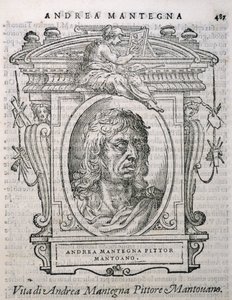 Portræt af Andrea Mantegna (ca. 1430-1506) fra Vasaris Lives of the Artists, første gang udgivet 1550 af Italian School