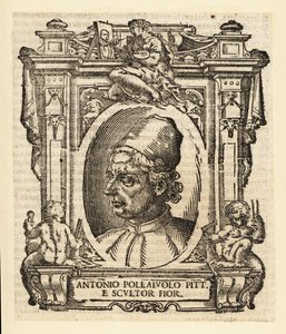 Portræt af Antonio del Pollaiuolo, italiensk maler, billedhugger, gravør og guldsmed fra renæssancen fra Firenze, omkring 1429-1498 af Italian School