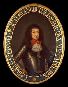 Portræt af Carlo Emanuele II (1634-1675) (Charles Emmanuel af Savoyen) Anonymt maleri. Brescia fra det 17. århundrede, privat samling - Portræt af Charles Emmanuel II (Carlo Emanuele II) (1634-1675), hertug af Savoyen. Anonymt maleri 1600-tallet. Privat co af Italian School