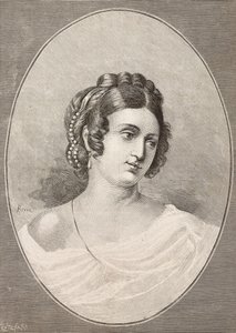 Portræt af Costanza Monti (1792-1840), italiensk digter, gravering af Centenari fra L