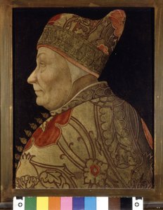 Portræt af Francesco Foscari (1373 - 1457), doge af Venedig. Maling på træ. sd. Venedig Correr Museum af Italian School