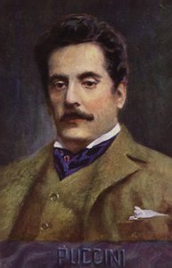 Portræt af Giacomo Puccini (farvelitografi) af Italian School
