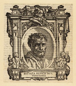Portræt af Giovanni Battista Franco, italiensk maneristmaler og etser aktiv i Rom, Urbino og Venedig i midten af det 16. århundrede af Italian School