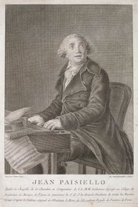 Portræt af Giovanni Paisiello (1782-1840) graveret af Vincent Aloja af Italian School