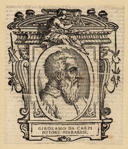 Portræt af Girolamo Da Carpi, italiensk maler og dekoratør, der arbejdede ved Court of House of Este i Ferrara af Italian School