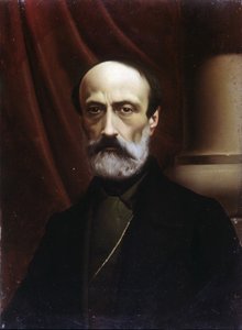 Portræt af Giuseppe Mazzini (1805 eller 1808 - 1872). Oliemaleri. Risorgimentos museum. Milano af Italian School