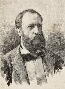 Portræt af Karl Hillebrand (1829-1884), tysk historiker, gravering af Riera fra fotografi af Schemboche, fra L