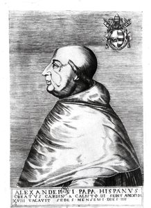 Portræt af pave Alexander VI (1492-1503) 16.-17. århundrede af Italian School