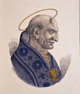 Portræt af pave Adeodat II eller Dieudonne (672-676) af Italian School