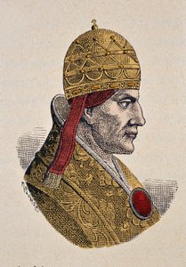 Portræt af pave Celestine III (1191-1198) af Italian School