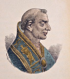 Portræt af paven Donus (676-678) af Italian School