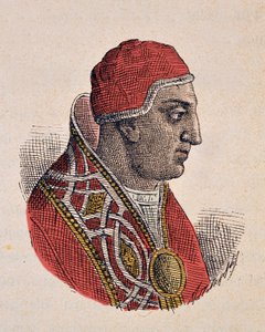 Portræt af paven Gregoire II (Gregorio eller Gregorius) (715-731) af Italian School