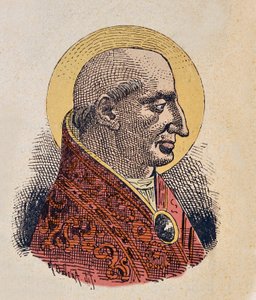 Portræt af paven Lucius Ier (Lucio I) (253-254) af Italian School