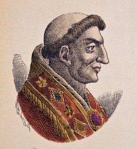 Portræt af paven Marin Ier (Marinus, Marino) (882-884) af Italian School