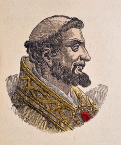 Portræt af paven Pelage Ier (pelagius eller Pelagio) (556-561) af Italian School