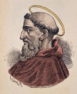 Portræt af paven Telesphorus (125-136/138) af Italian School