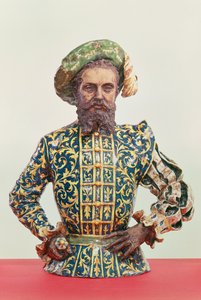 Muligvis et portræt af Giovanni Da Verrazzano (1485-1528) (glaseret og uglaseret keramik) af Italian School