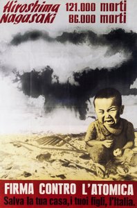 Plakat mod atombombe skabt af National Committee of Partisans of Peace af Italian School