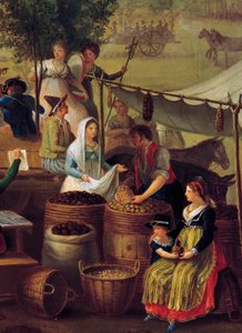 Kartoffel og kastanje sælger, maleri af en ukendt kunstner, Italien af Italian School