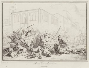 Taking of Ravenna, 730 (gravering) af Italian School