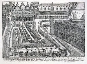 Procession for Corpus Christi på Piazza San Marco, 1876 af Italian School